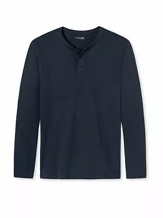 SCHIESSER | Pyjama Langamshirt Dunkelblau | 